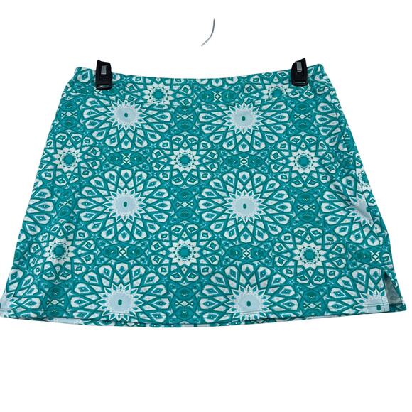 Tranquility Skort Size L Aqua Print Built in Shorts Pull On Colorado Clothing - Picture 1 of 7